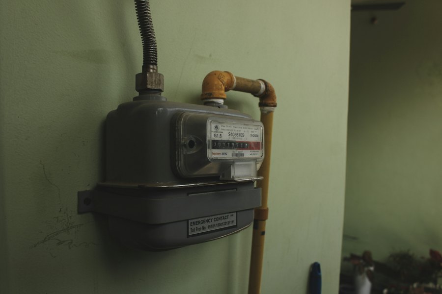 Medidor de gás instalado na parede